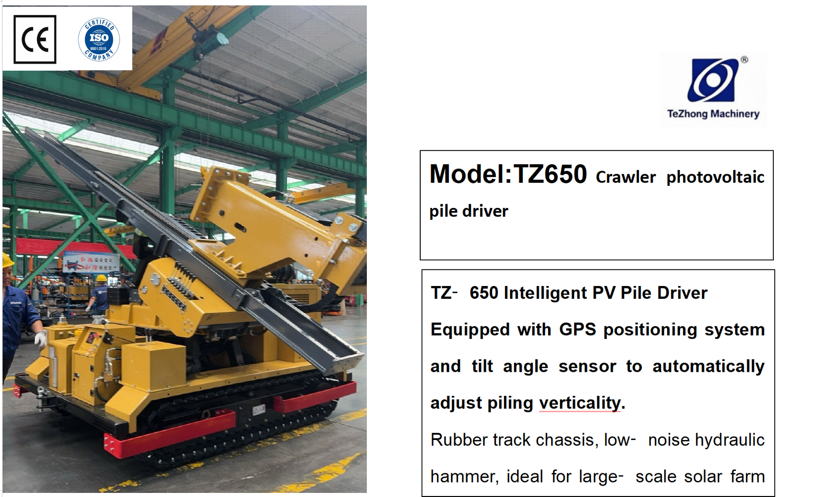 Model: TZ650 Interlligent Crawer piler driver